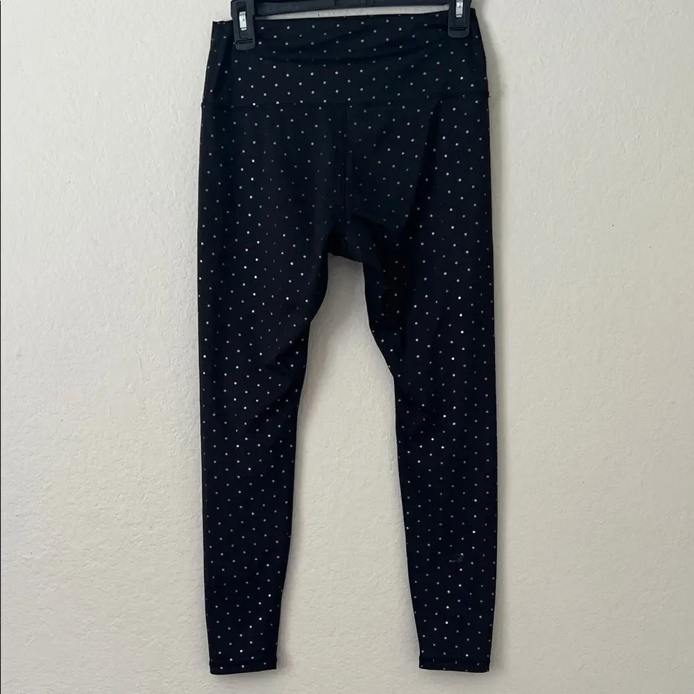 Like New! Glyder High-Waist Leggings Black with Metallic Silver dots in Size S